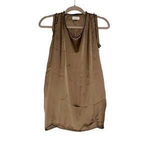PINKO Sleeveless Beaded Satin Top MEDIUM